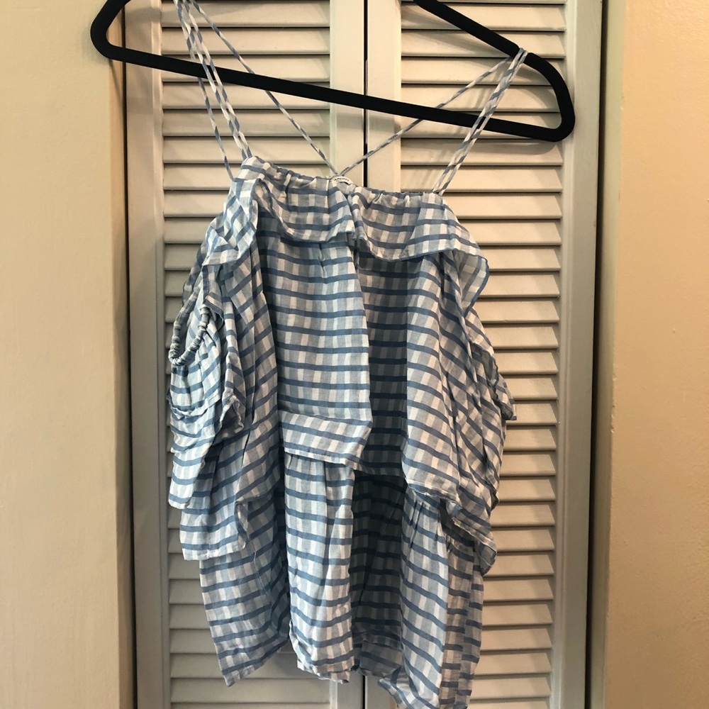 Mango Plaid Top